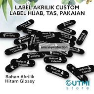 2mm Black Acrylic Marking Label, Hijab Label, Clothing Label, Bag Label