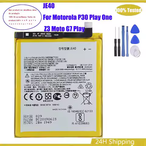3000mAh JE40 Phone Battery For Motorola P30 Play One Moto Z3 Moto G7 Play XT1941 XT1952-1 XT1952-3 X