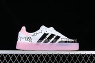 Adidas ID7295-KITH CLARKS ORIGINALS 8TH STREET SAMBA WHITE-BLACK-PINK休閒運動鞋板鞋 -女碼 35.5-40