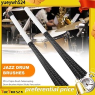 [yueywh524]2Pcs Cajon Brush Telescoping Drum Brushes Nylon Sticks Percussion for Jazz Stick Drum Mus