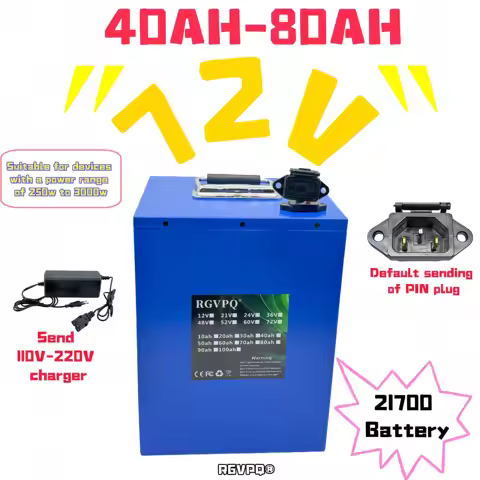 Air fast transportation Large capacity 72V80AH 21700 lithium battery Suitable for 250-3000W motors 7