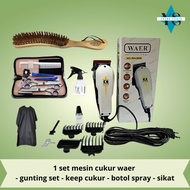 Alat Cukur Rambut Original Asli 1 Set Komplit [ BONUS SIKAT BESAR ] Paket Bar Bar BarberShop Mesin P