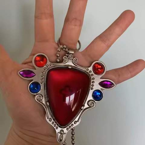 Big Anime Red Stone of Aja Kars Necklace pendant Cosplay Prop 9cm