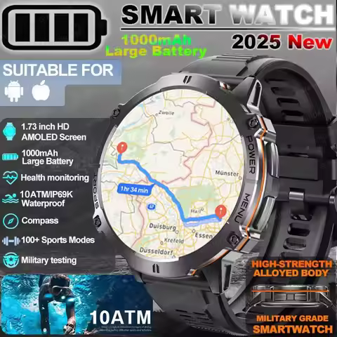 2025 Original TANK T3 Ultra GPS Smart Watch Men 10ATM Waterproof Smartwatch HD AMOLED 1000mAh Fitnes