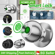 TUYA Smart Digital Fingerprint Padlock Set Tuya Smart Lock Digital Fingerprint Door Lock Kunci Pintu Digital 智能锁指纹锁 球锁