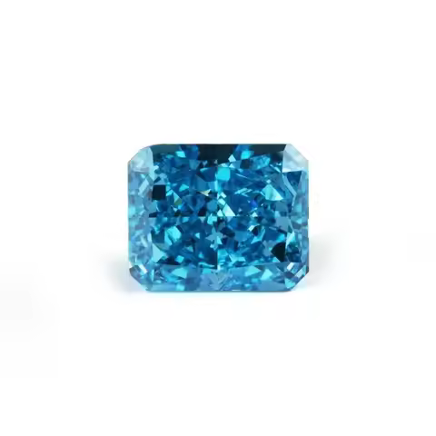 NEW Cubic Zirconia Aquamarine Radiant Crushed Ice Cut Cubic Zirconia Gemstones Zircon CZ 4K Cutting 