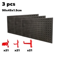 แผงแขวนเครื่องมือ แผงแขวนของ แผง ใช้สําหรับหลายสถานการณ์(90x45 cm) DIY Pegboard Size ฟรีตะขอ 21 อัน