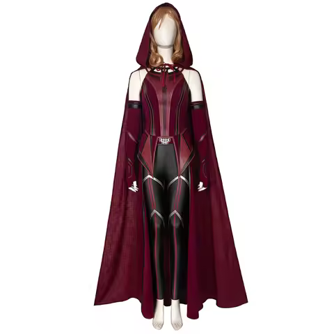 Superheroine Halloween Scarlet Cosplay Witch Costume High Quality Vision Wanda Maximoff Battle Outfi