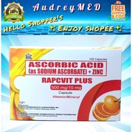 RAPCVIT PLUS  (Ascorbic Acid as Sodium Ascorbate) + Zinc  100 CapsulesReady stock