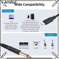 ARREBUL USB C to TS Cable, 1/4 Inch Plug and Play USB C to 6.35mm Cable, Compatible USB Type C Audio