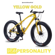 Sepeda MTB Fat Bike 26 inch Xavior XVCM SUPER JAGUAR 21 speeds - Yellow Gold XL