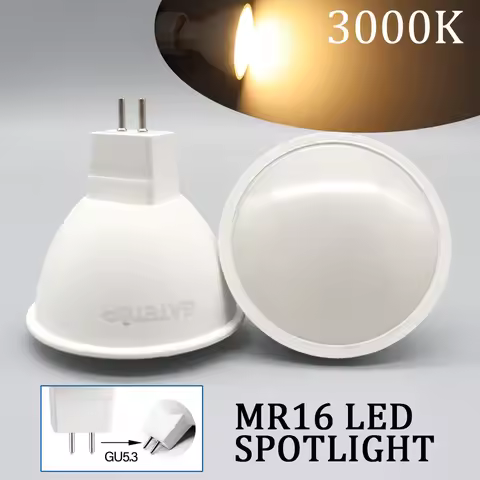 3PCS GU5.3 Base LED Spot Light MR16 Lampara No Flicker Full Voltage AC/DC12V AC 110V 220V Warm Light