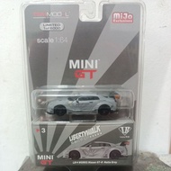 Mini GT 3 LB*Works Nissan GT-R (R35) Matte Grey Type l, Rear Wing ver I -RHD (Free Protector)