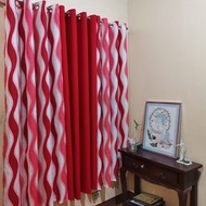 CA55Y - Spiral Red Mid Sold Per Pc Or 3in1 Set Ring Curtain ( 5ft - 152cm To 7ft - 213cm )