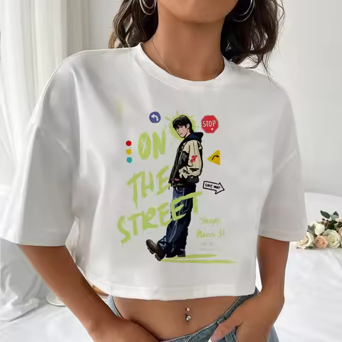 Jhope shirt teen women 2000s Punk streetwear Breathable Comfortable t-shirt Digital graphic kawaii G