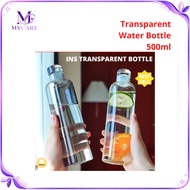 Ins Style Water Bottle Drinking Water Botol Bekas Air Botol Minuman Transparent Bottle 500ml MY