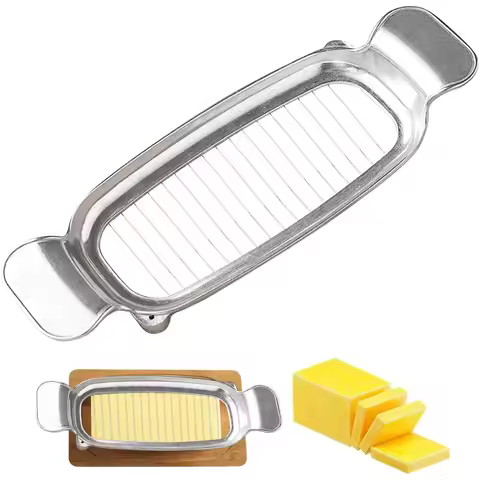 Butter Cheese Slicer Cutter Stainless Steel Wire Cheese Slicer Multipurpose Handheld Butter Cutter f
