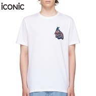 iCONiC WHITE HORUS T-SHIRT #4528 เสื้อยืด สีขาว ปักฟองน้ำ เทพ แพะฮอรัส 3 มิติ นุ่มนิ่ม เสื้อยืดผู้หญ
