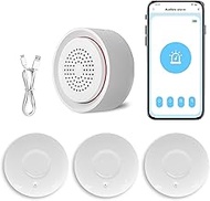 Micmi Smart Water Leak Detector Kit, WiFi Water Sensor Alarm Ultra-Long Range, 5-Year Battery Life, 