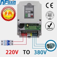 Hot selling 1 phase 220v input to 3 phase 380V output 11KWFrequency Inverter VFD Adjustable Speed Dr