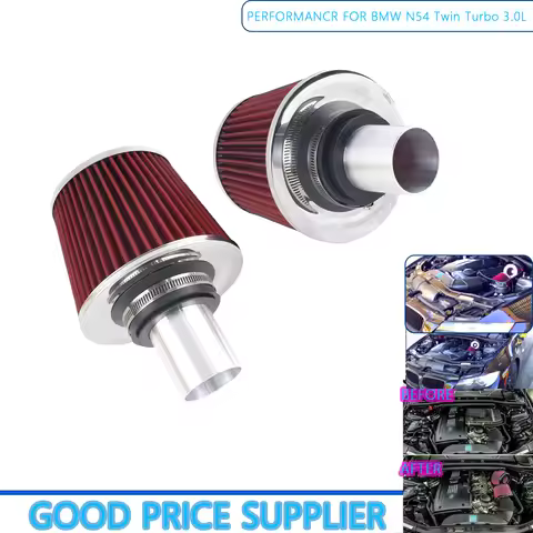 Twin Turbo N54 3.0 Dual Cone Air Filter Intake kit Fits BMW 135i 335i 535i E90 E91 E92 z4 e60 2.25"
