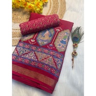 Presenting this Beautiful Ajrakh-inspired Mulmul Cotton Saree