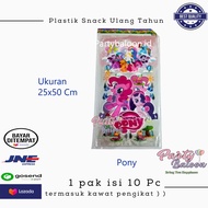 Partybaloon Plastik Snack Ulang tahun Karakter Besar 1 pak isi 10 pc 25x50 Cm | Bingkisan Ulang tahu