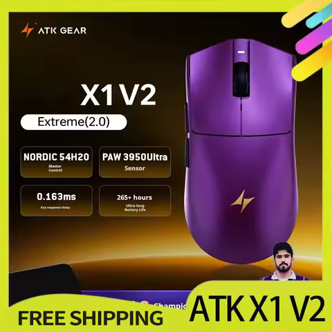 Atk X1 V2 Ultimate2.0 Mouse Wireless Paw3950utrla 54g Lightweight 750ips 0.163ms Low Latency 650ips 