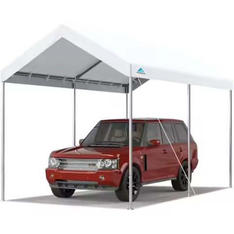 10x15 Feet Heavy Duty Carport Potable Car Canopy Garage Party Tent Boat Shelter, Adjustable Height f