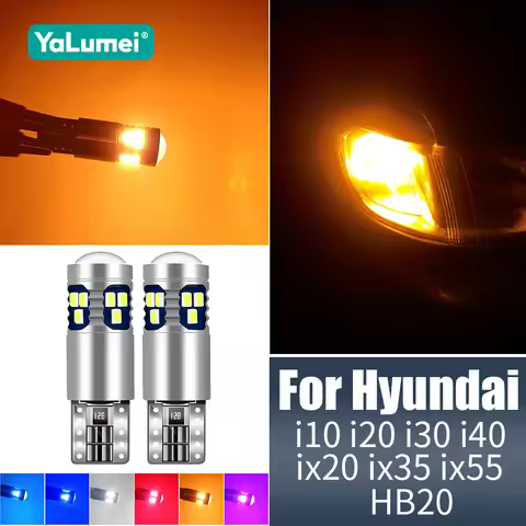 For Hyundai i10 i20 i30 i40 ix20 ix35 ix55 HB20 2PCS T10 LED Bulbs Car Clearance Lights Parking Lamp