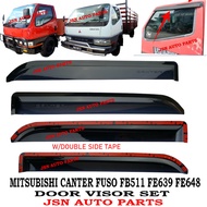 J134S06 DOOR VISOR SET BLACK (1 PAIR) MITSUBISHI CANTER FUSO FB511 FE639 FE648 LORRY TRUCK AKSESORI