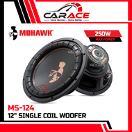 MOHAWK MS-124 12" Single Coil Woofer 12 Inch Woofer 250Watts Subwoofer MOHAWK Woofer Bass Car Subwoo