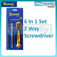 REMAX 68-SD601 6 In 1 Screwdriver PVC Handle 4.5" Philips PH1 PH2 Slot
