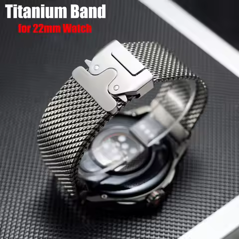 22mm Pure Titanium Strap For Garmin Venu 3/Venu 2 Forerunner 955/965/945/935 100% Titanium Band for 