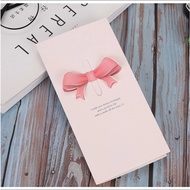 Pink 3D bow card to write messages and wishes
