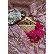 SATIN ORGANZA SAREE WITH BLOUSE MATERIAL