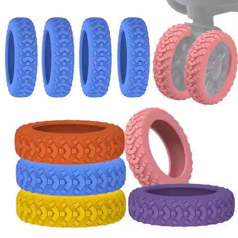 8pcs Travel Wheels Luggage Caster Shoes Silicone Suitcase Wheels Protection Cover Reduce Noise Troll