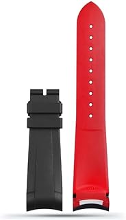 22mm Natural Rubber Silione watch band Special for Tudor Black Bay GMT Curved End Pin/Folding buckle Black Red greenWrist Strap