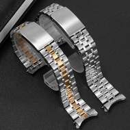13 17 19 21MM Watch Accessories Band FOR Tudor Prince Series Wrist Watch Strap Solid Steel Silver Go