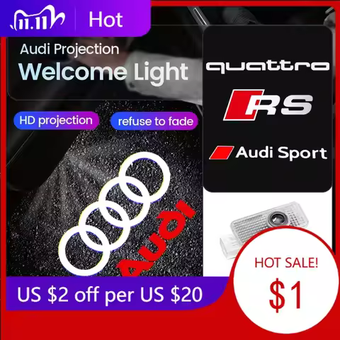 2025 Hot Led Car Door logo Welcome Light For Audi A4 B5 B6 B7 B8 B9 A1 A3 8V 8P 8L A6 C5 C6 C7 A5 A7