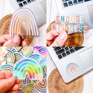 rainbow stickers, clear stickers, Holographic stickers, waterproof stickers, choose kindness stickers