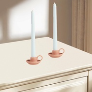 2 Pieces Ceramic Candle Holders Unique Design Dinning Table Decors Candle Stands for Housewarming Ba