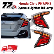 Honda Civic FK 7 8 2016 2017 2018 2019 2020 Tail Lamp With Signal Running Smoke Red Line