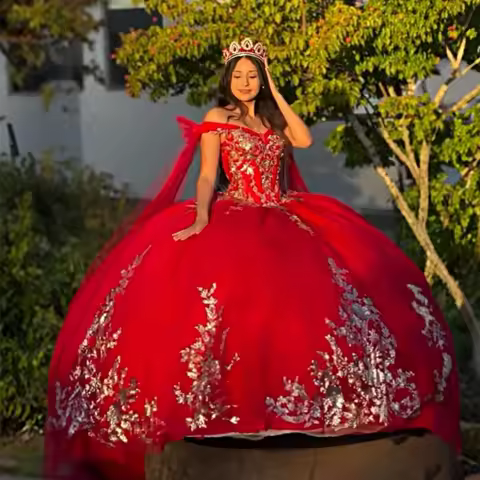 Gold Appliques Quinceanera Dresses with Bow Beaded Sequin XV Dress Sweet 15 16 Quince Birthday Dress