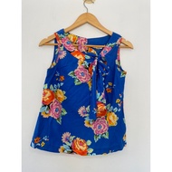 Real Blue Tone Straight Thread Bow* New Look UK8 Chest Size 35 Inches Length 22 Thin Cotton Floral P