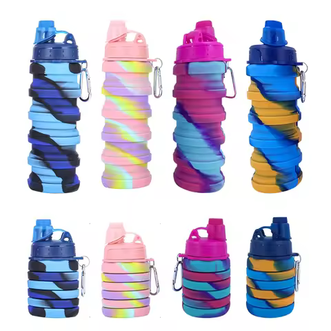 Foldable Water Bottle Travel Water Bottle Sports Portable Water Bottle Reusable Silicone Water Bottl