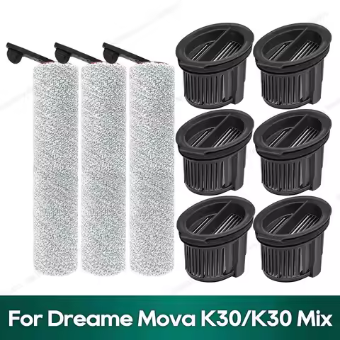 Compatible for Dreame Mova K30 / K30 Mix, Trouver K30 Accessories Roller Brush Hepa Filter Replaceme