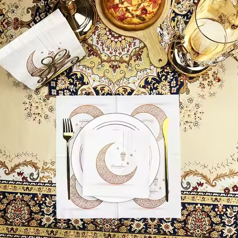 Disposable Paper Towels Ramadan Decorative Paper Towels Moon Lantern Elements Suitable for Restauran