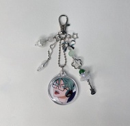 อะนิเมะ Alien Stage IVAN & TILL พวงกุญแจหัวใจโบว์ Charm ลูกปัดพวงกุญแจกระเป๋าเป้สะพายหลังอเนกประสงค์