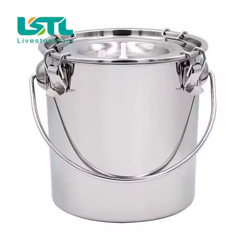 5L Stainless Steel Cow Milk Bucket Farm Cows Goats Vacuum Pump Bucket Pasture Cow Sheep Electric Mil